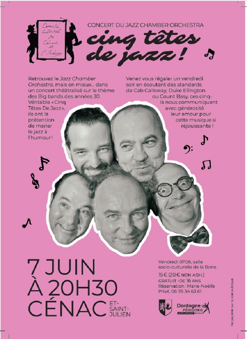 Concert Du Jazz Chamber Orchestra -Cinq têtes  ...