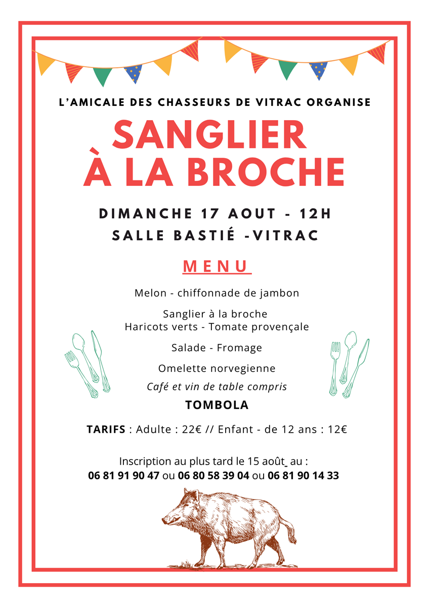 Repas Sanglier à la broche