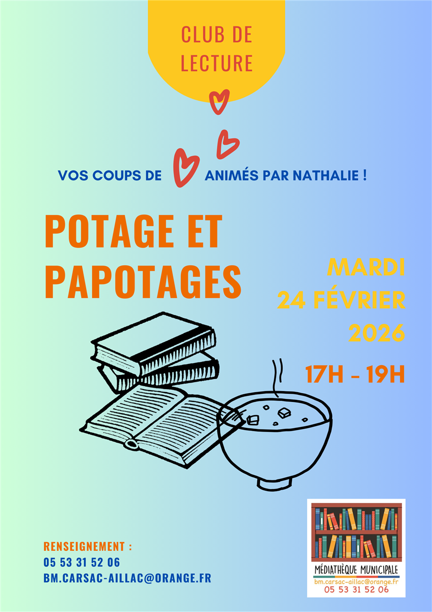 Club de lecture Potage et Papotages - Médiathè ...