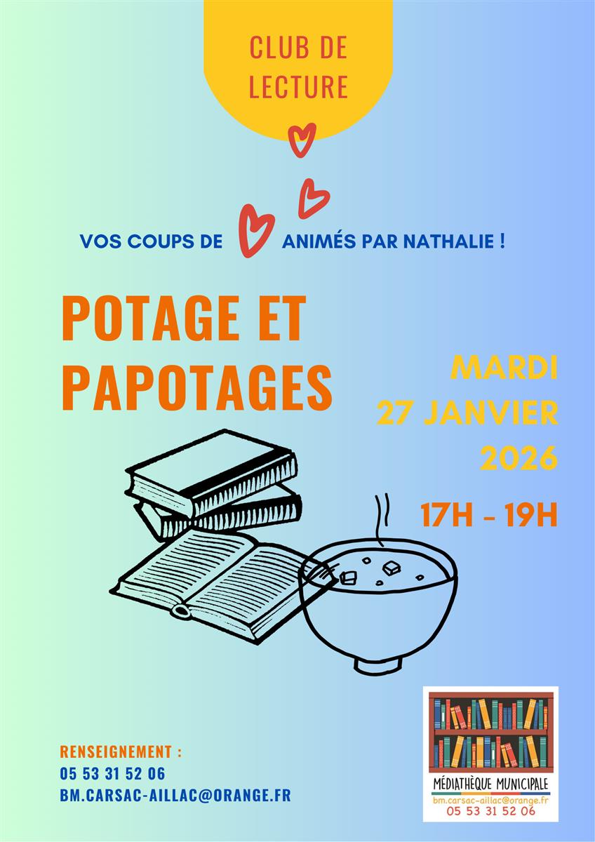 Club de lecture Potage et Papotages - Médiathè ...