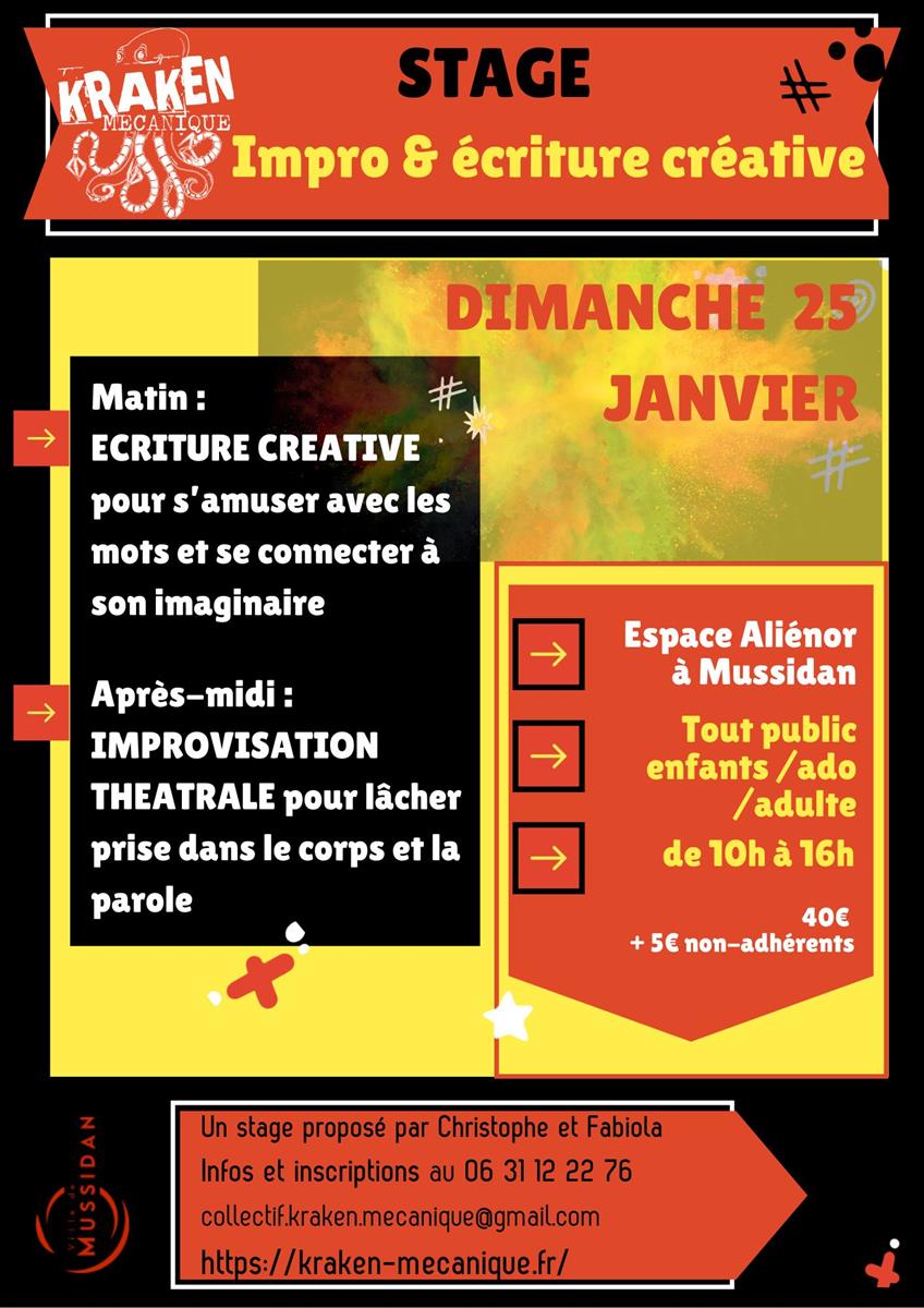 Stage d’impro théâtrale et écriture