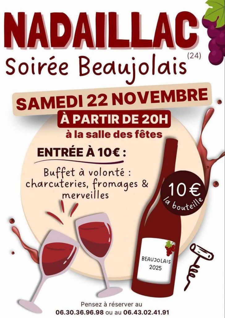 Soirée Beaujolais Nouveau à Nadaillac