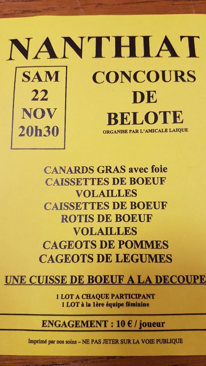 Concours de belote
