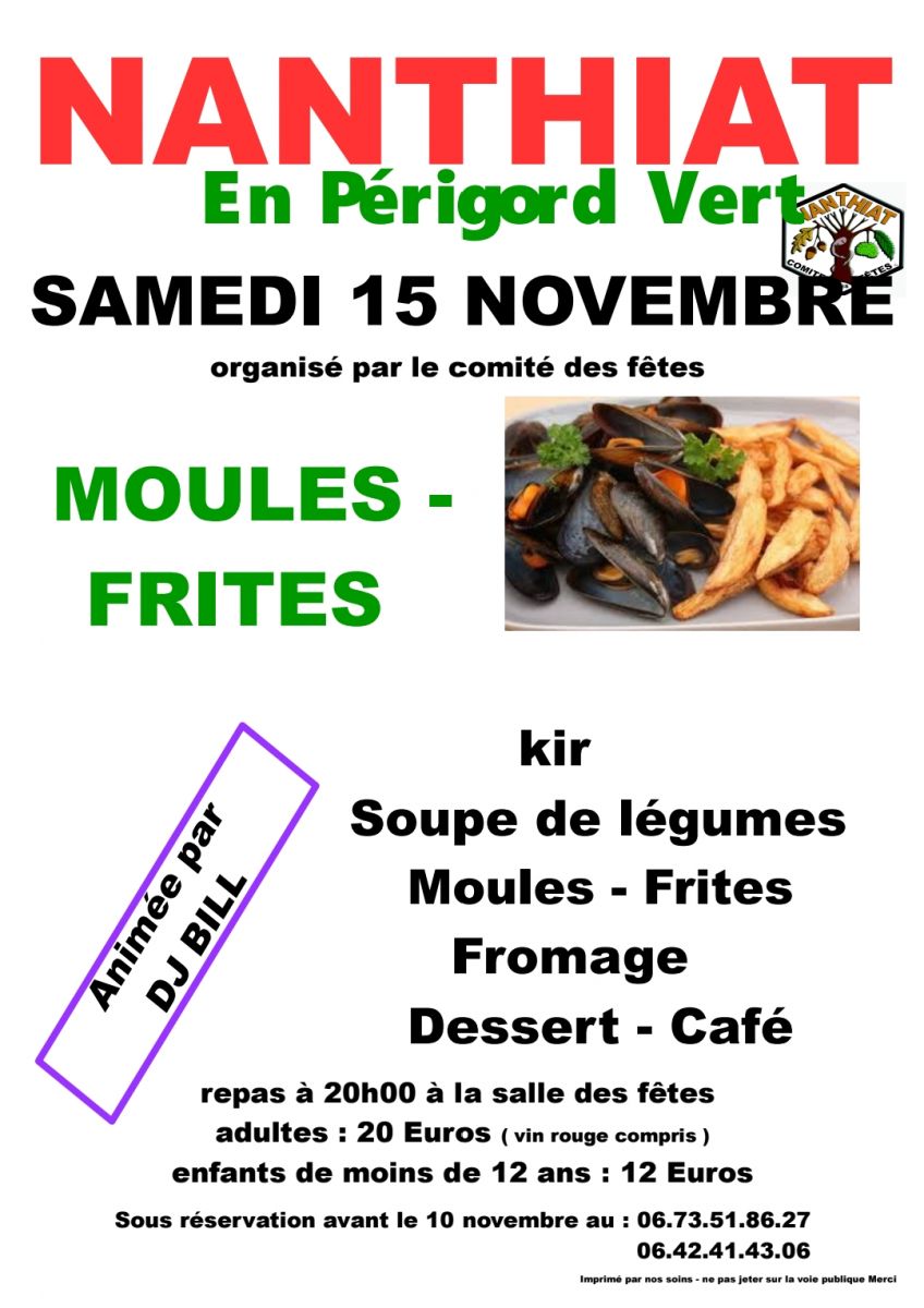 Repas moules-frites