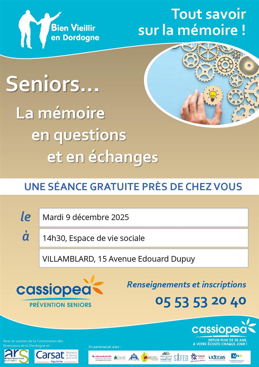 Atelier Séniors "Tout savoir sur la mémoire"