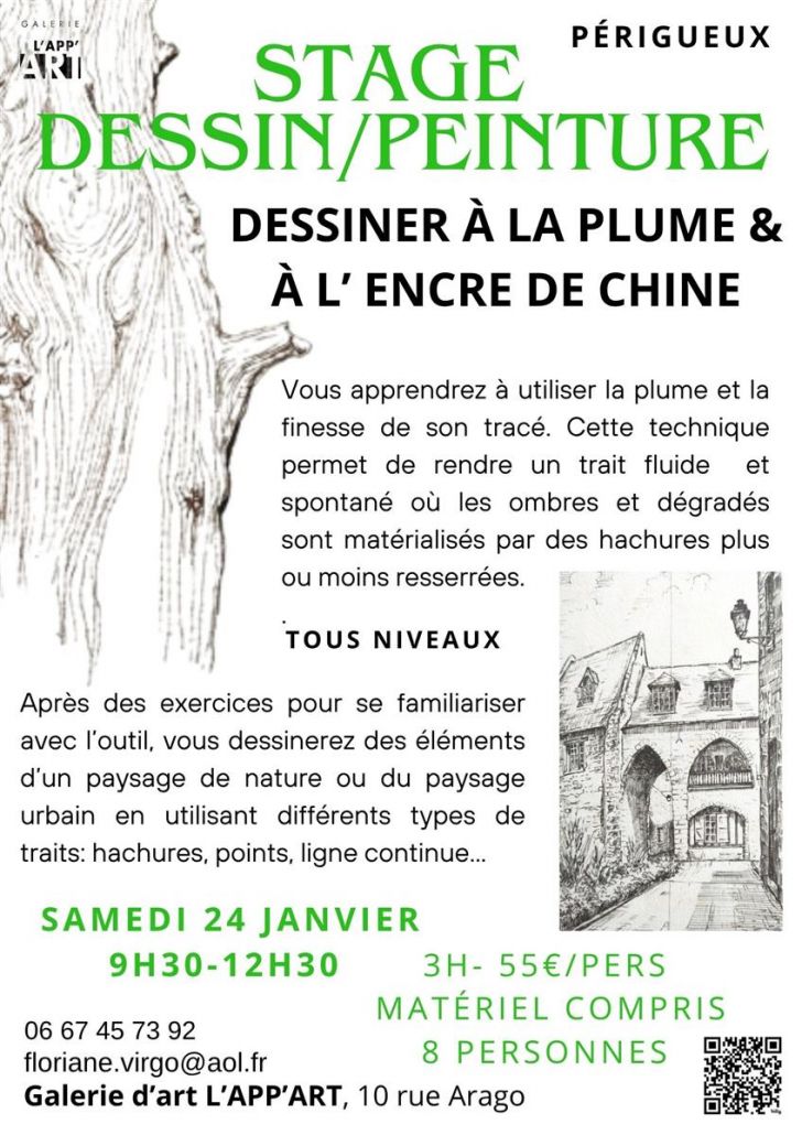 Stage dessin-peinture : Dessiner à la Plume & ...