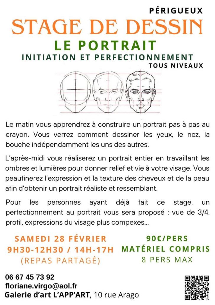 Stage dessin-peinture : Le Portrait par Floria ...