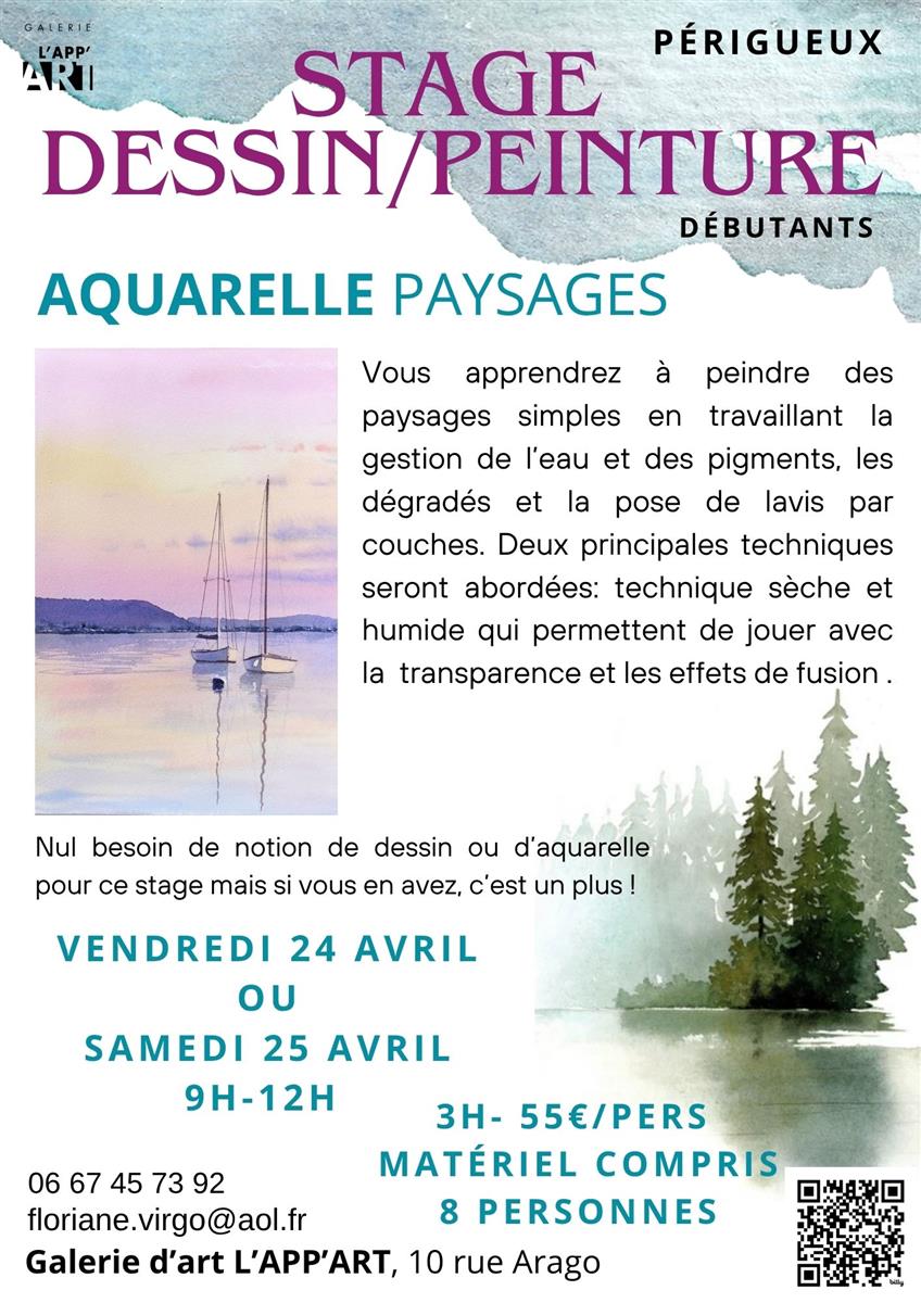 Stage dessin-peinture : Aquarelle - Paysages p ...