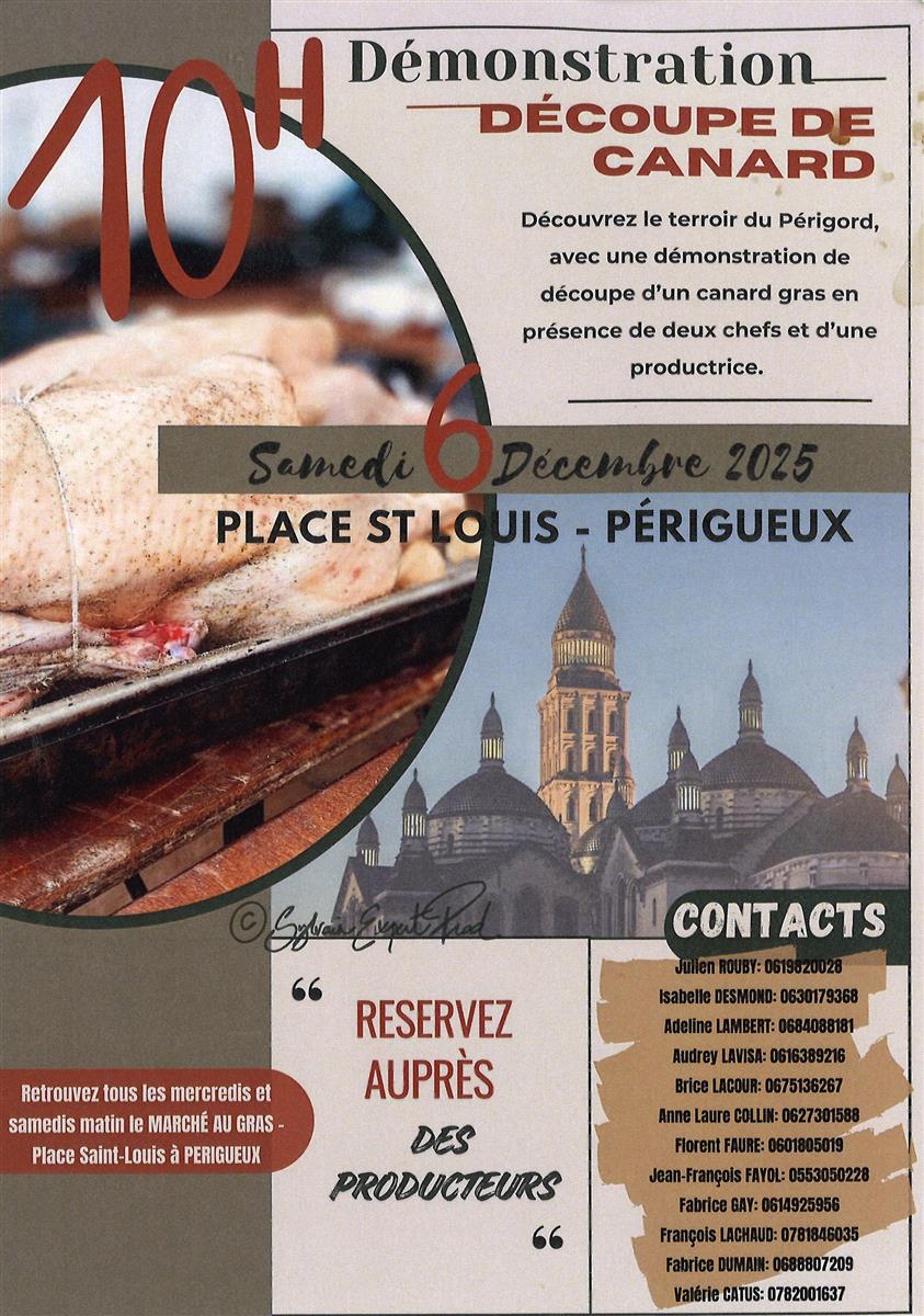 Démonstration de découpe d'un canard gras