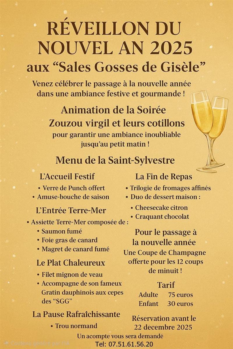Réveillon du Nouvel an 2025 aux Sales gosses d ...