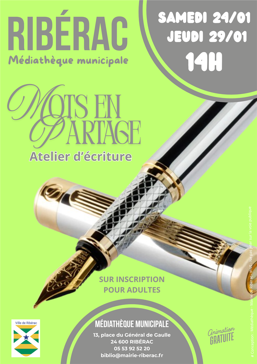Atelier d'écriture Mots en partage