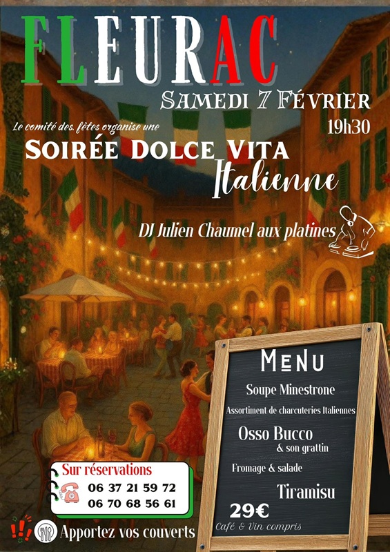 Soirée Dolce Vita Italienne - COMPLET
