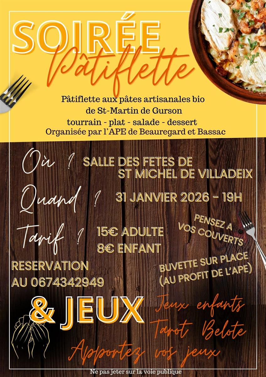 Soirée Pâtiflette & Jeux