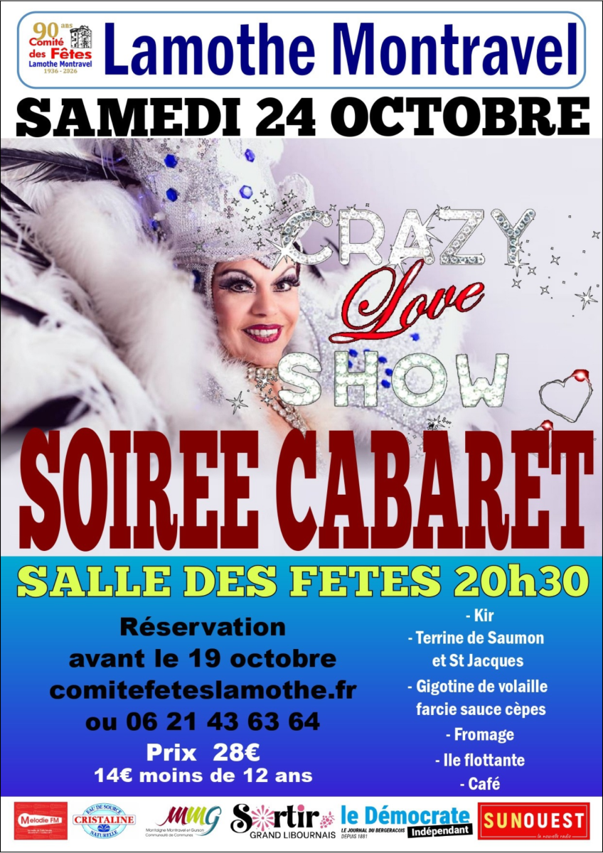 Soirée cabaret – repas spectacle spécial 90 ans