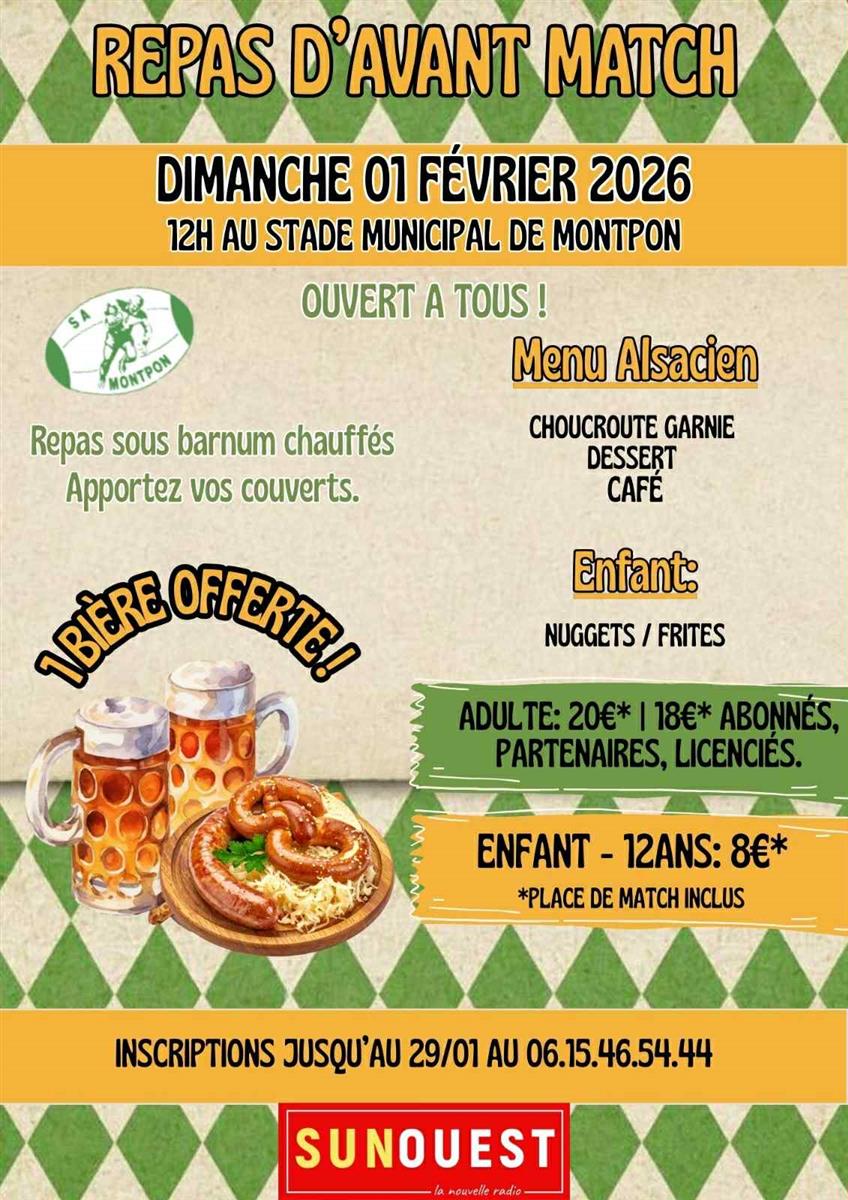 Repas d'avant match Rugby