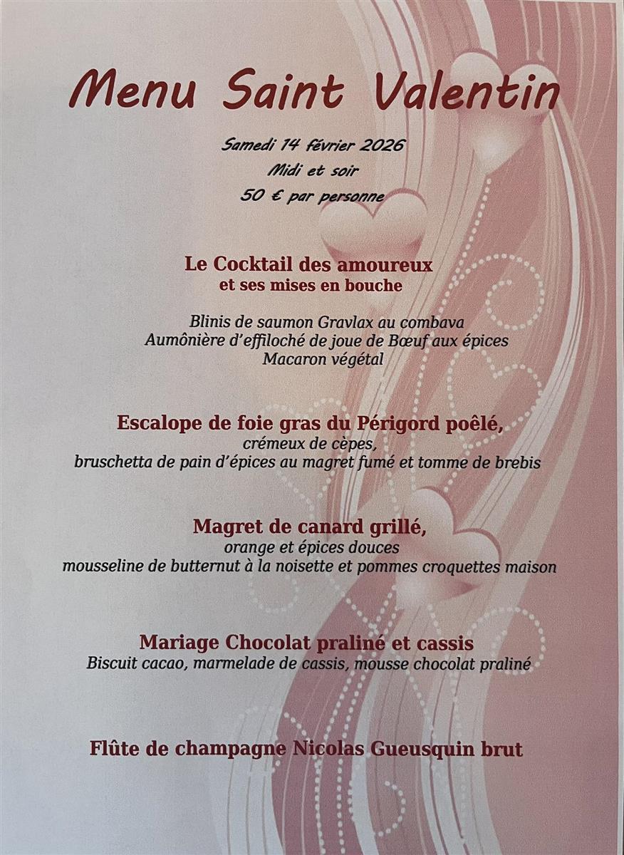 Repas de la St Valentin Restaurant Le Duellas