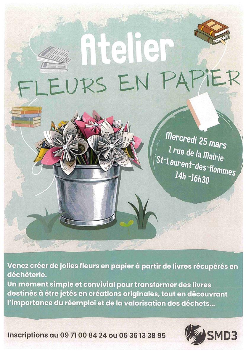Atelier création de fleurs en papier Adultes e ...