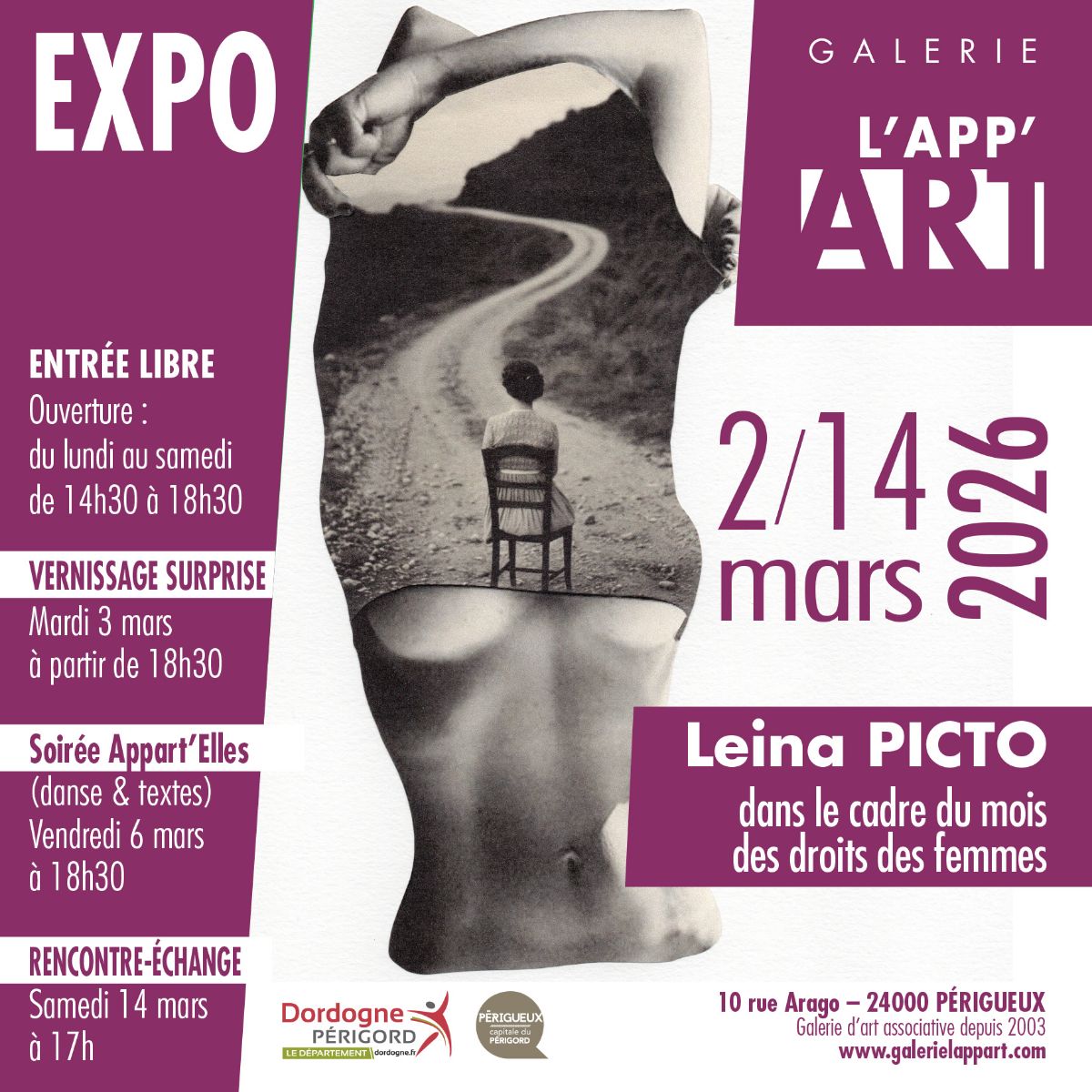 Exposition: Leina Picto - Galerie l'App'art