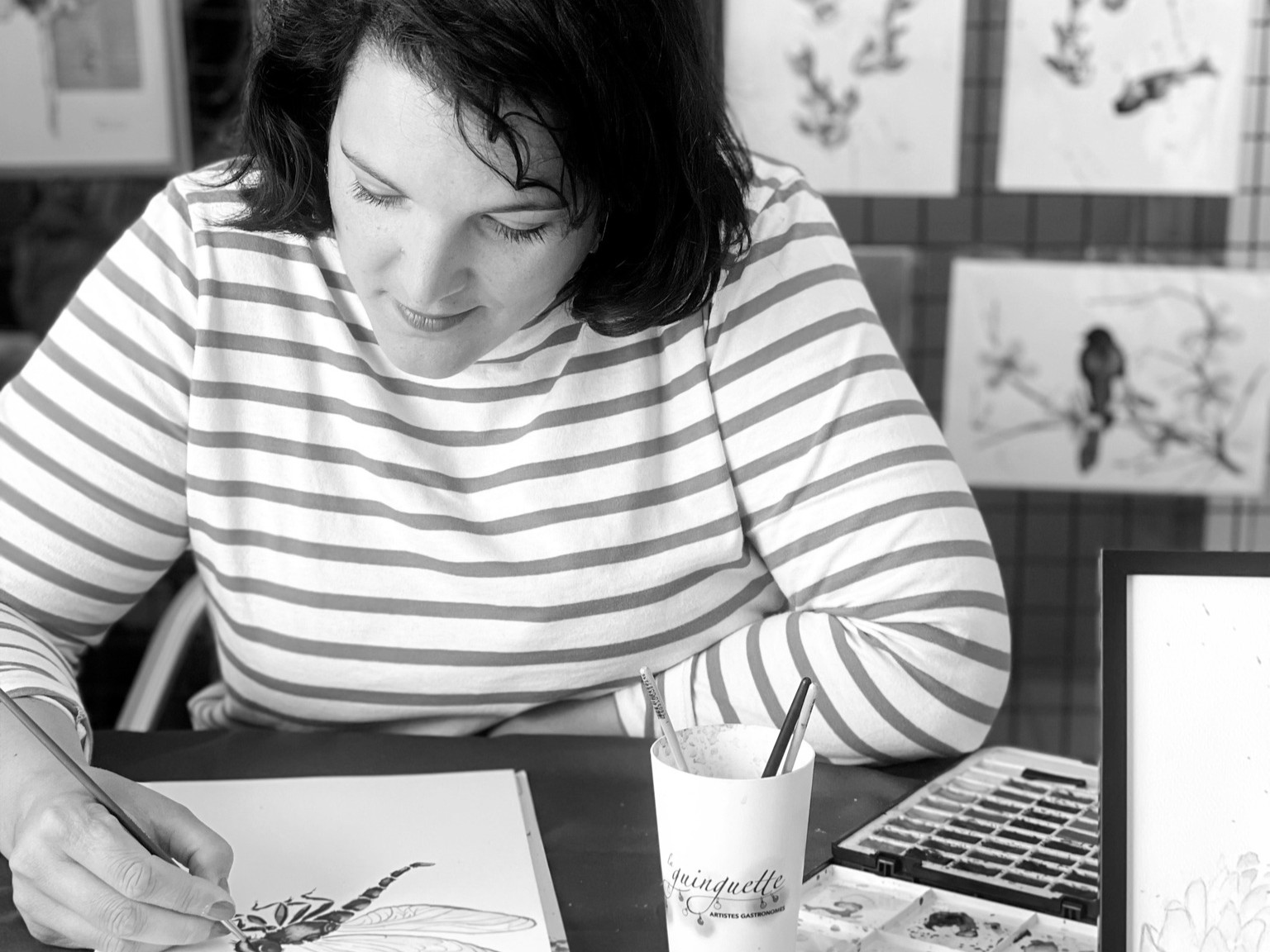 Démonstration d'aquarelle par Céline d'Illustr ...