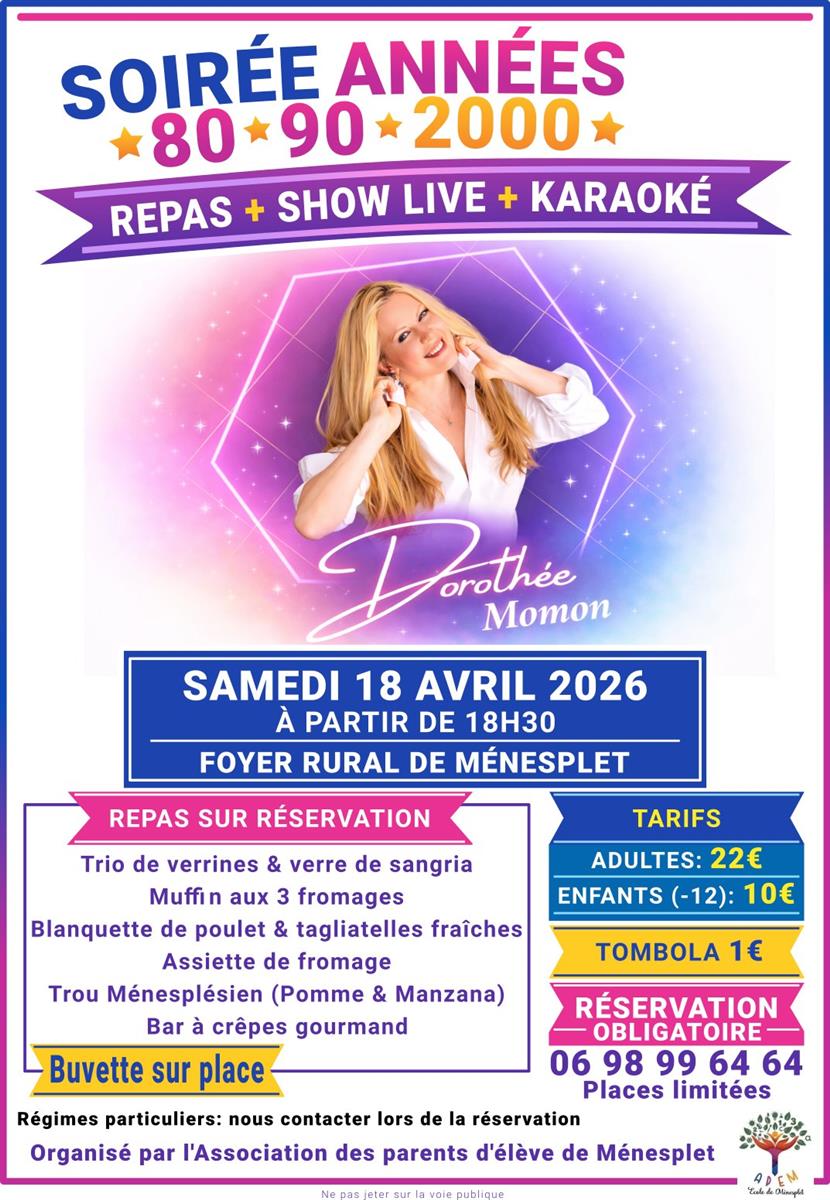 Soirée années 80/90/2000