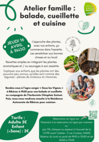 Atelier famille : balade, cuillette et cuisine