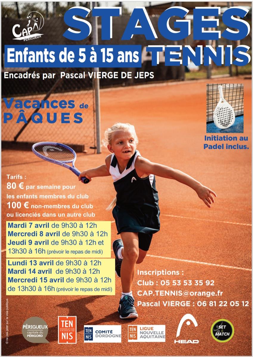Stage tennis et initiation au padel inclus