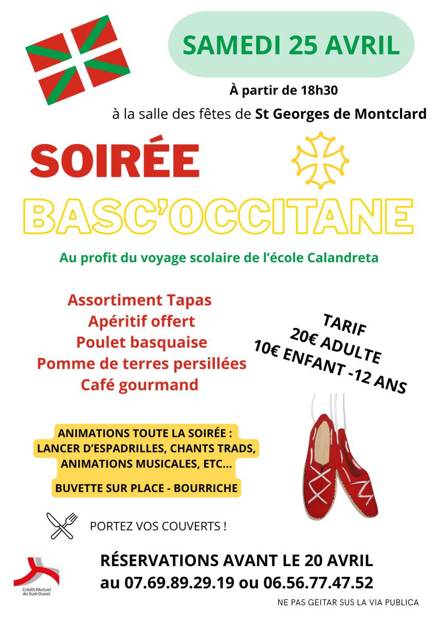 Soirée Basc'Occitane - 25 Avril - St Georges d ...