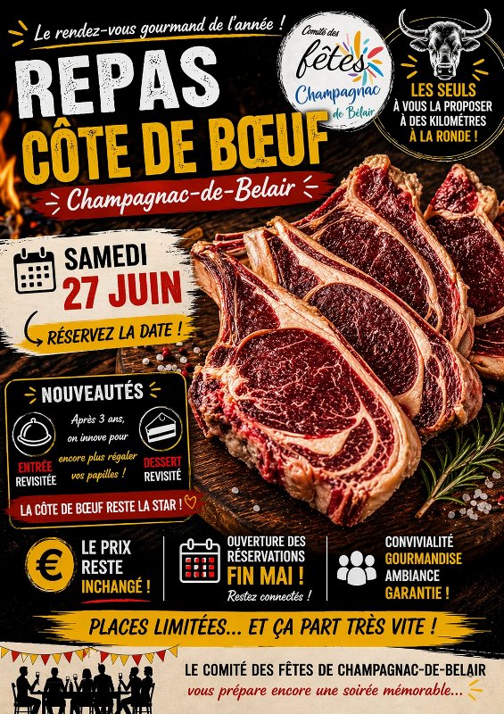 Repas: côte de boeuf