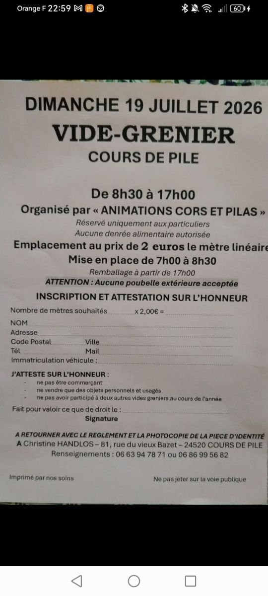 Vide grenier et marché aux puces