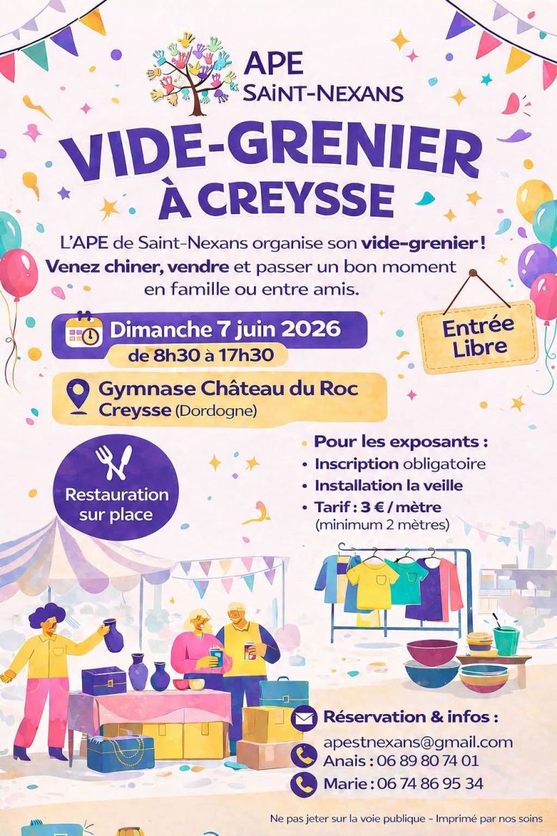 Vide grenier gymnase château du roc