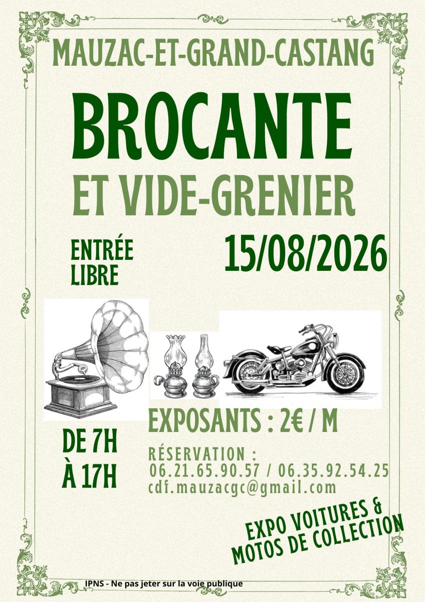 Belle brocante, vide-grenier et expo voitures, ...
