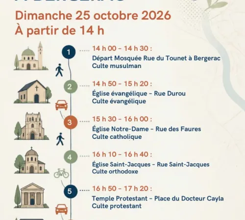 Rencontre interreligieuse à Bergerac – 10e édition des Journées de la Fraternité !