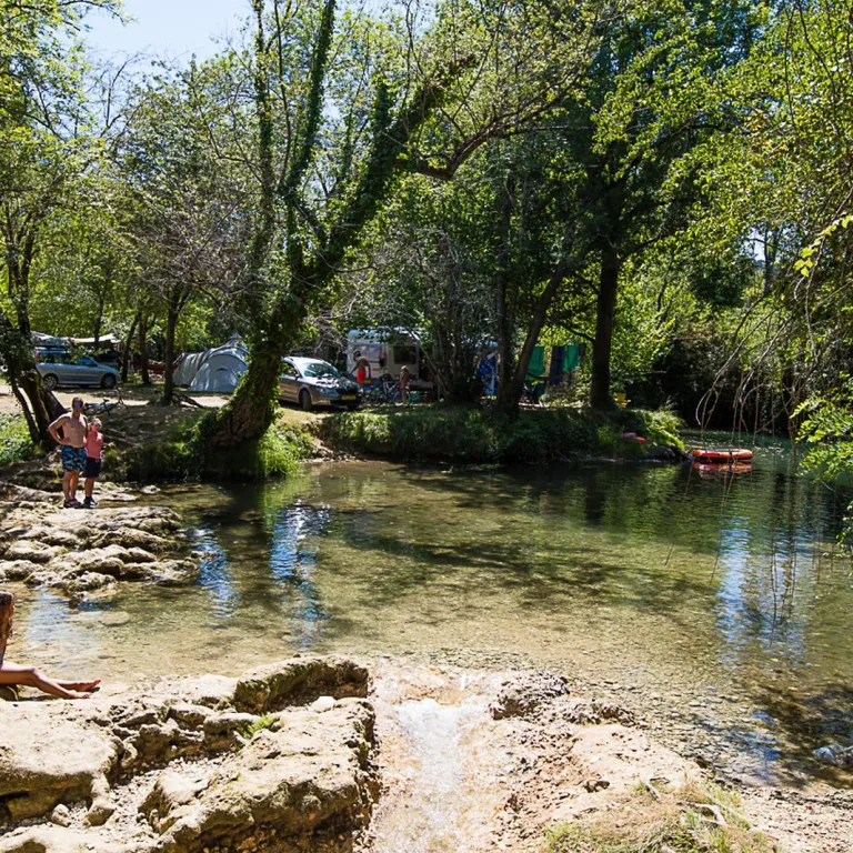 Camping les Cascades 3*, a riverside campsite ...