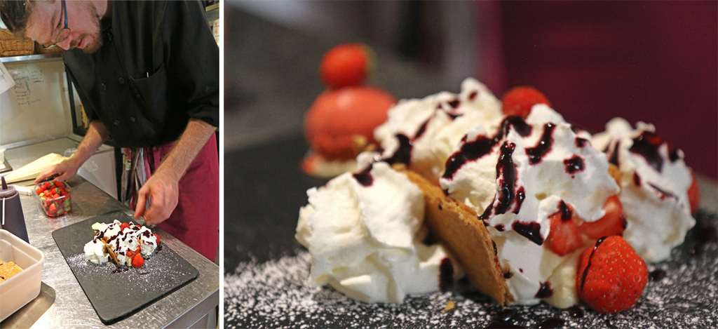 Hummm le dessert aux fraises avec la chantilly maison !