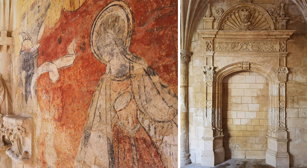 Detail of the paintings and the walled-up door