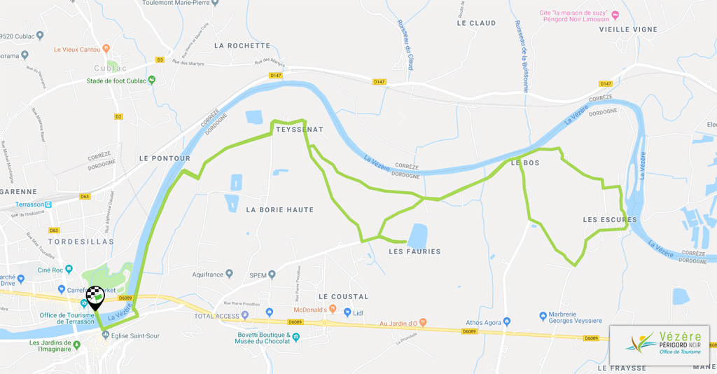 Itinerary bike ride terrasson