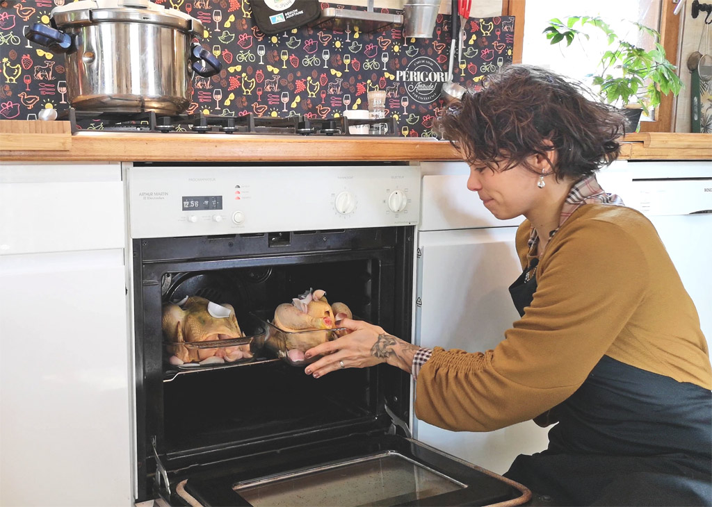 Poulet du Périgord, cuire au four