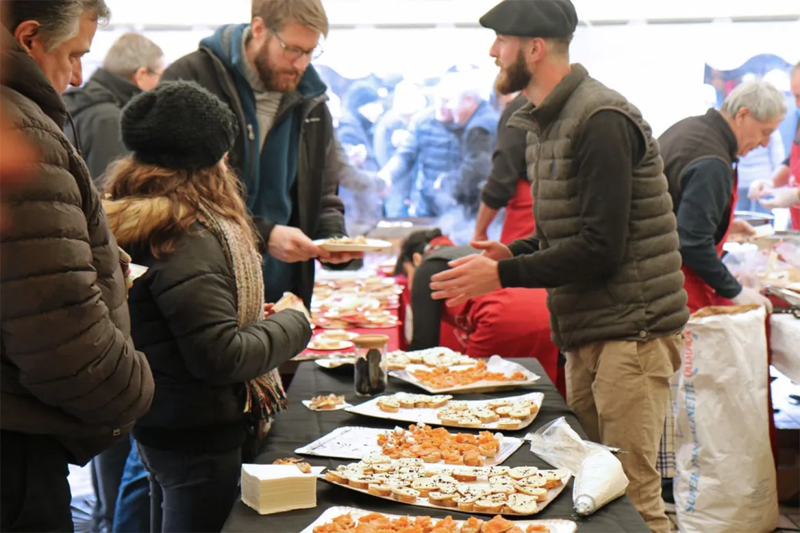 Thousands of Croustous made on site