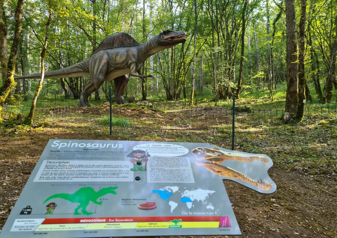 explanatory panels of the dinosaurs