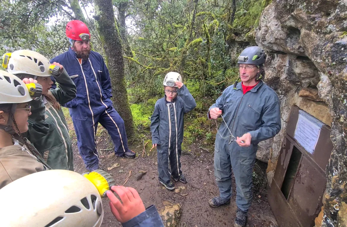 Caving in the Dordogne entrance to the cave