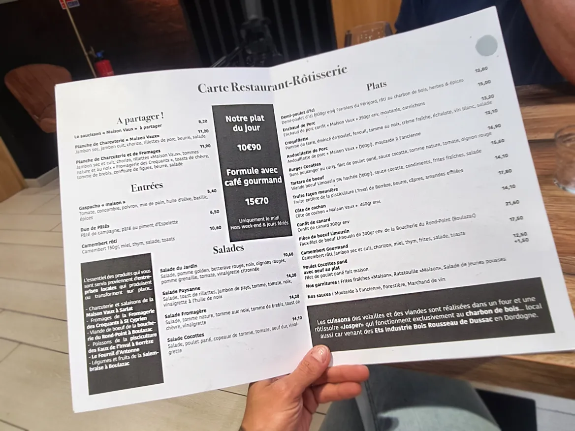 Cocottes et Popotes Menu