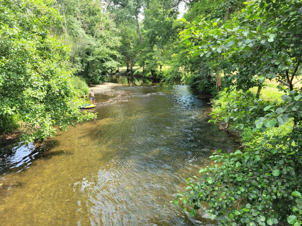 Swimming near the Maison de la Dronne