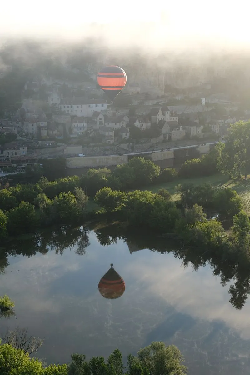 Hot air balloon flight in the hills above Saint Vincent