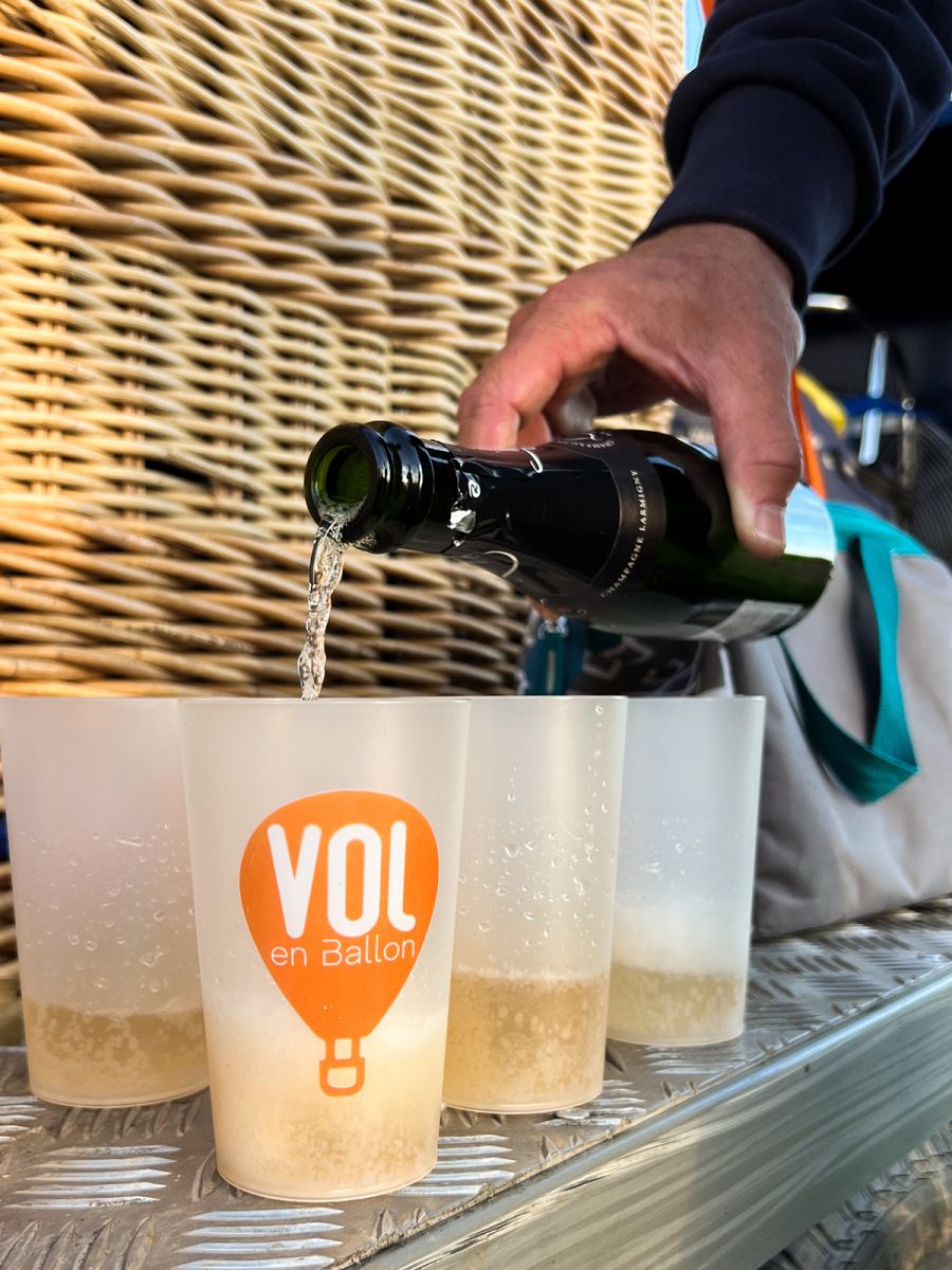 Hot air balloon flight in the hills above Saint Vincent