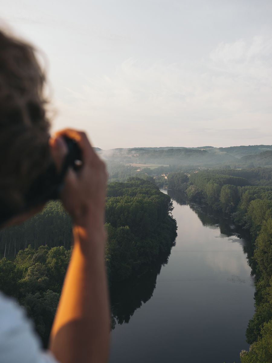 Hot air balloon flight in the hills above Saint Vincent
