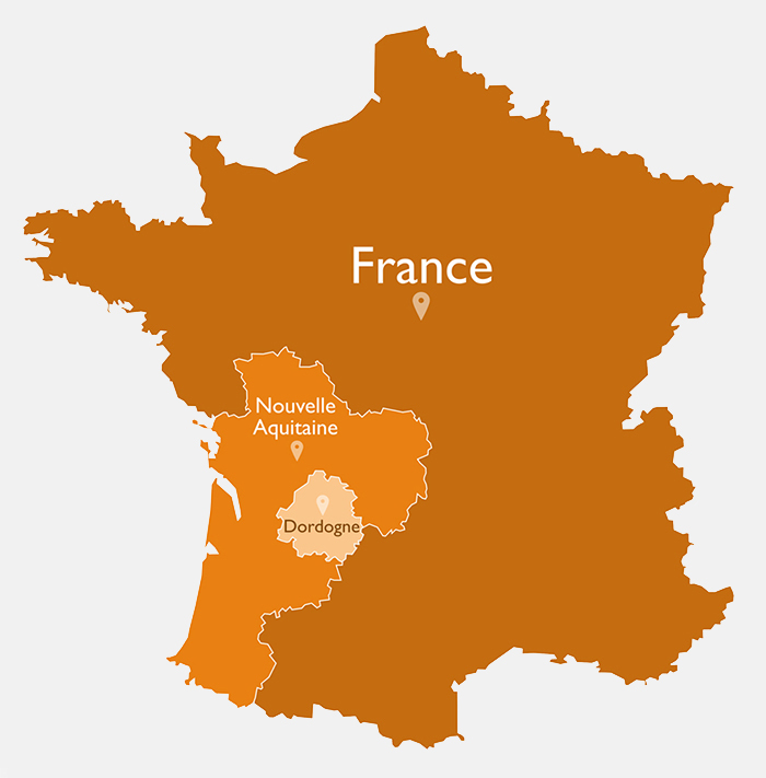 Map of New Aquitaine France